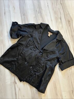 Paris Blues Black Short-Sleeve Double-Breasted Blazer